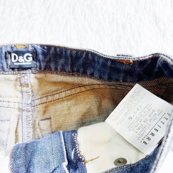 Dolce & Gabbana Ripped Denim Skirt Medium Blue Size 24 - Picture 7 of 13